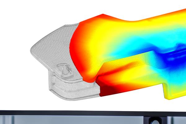 Engineer in front of a large screen