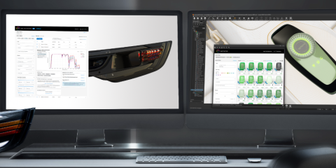 Imagio® Color Finder and Imagio® Optical Material Data on a computer display