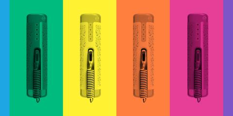 Wall-mounted chargers in different colors